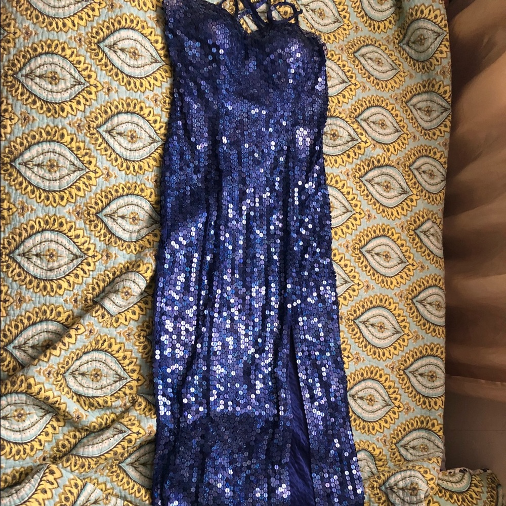 Sequence blue dress - Picture 1 of 3